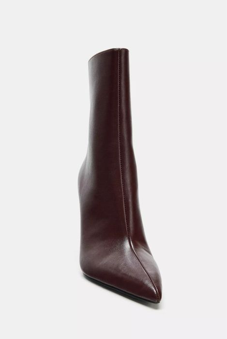 Топ продажів! Коричневі ботильйони на шпильці Zara, 38