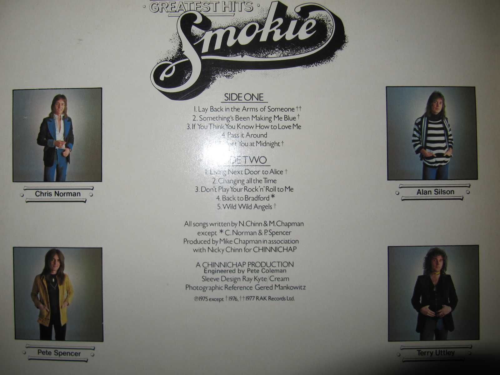 Виниловый Альбом SMOKIE -Greatest Hits- 1977 *ОРИГИНАЛ