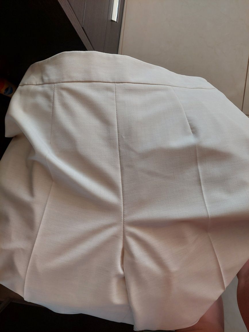 Spodnie Edan L złamana biel szerokie na kant eleganckie