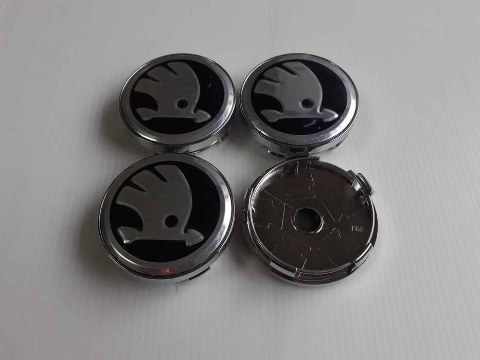 Centros/tampas de jante completos Skoda com 56, 60, 65 e 68 mm