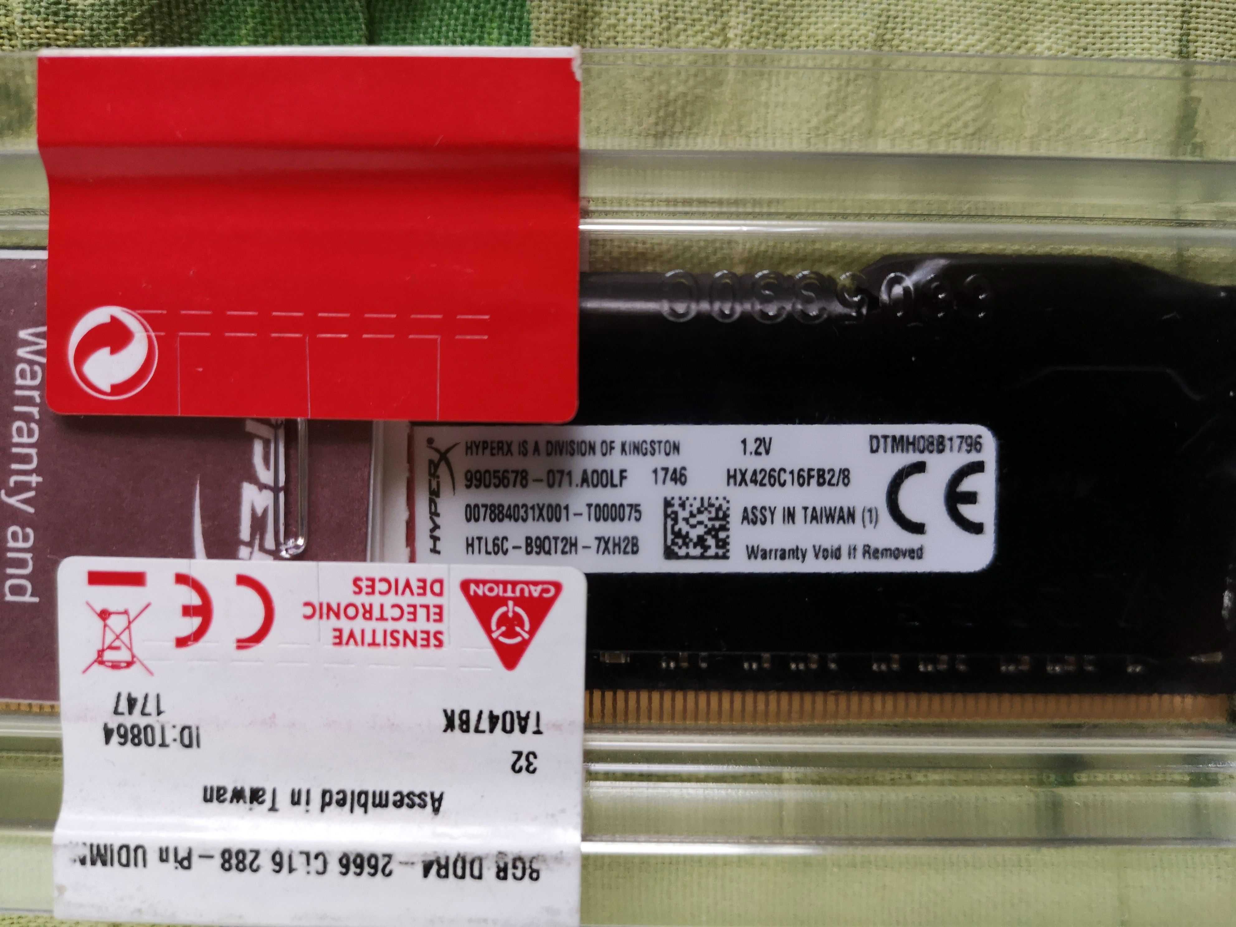 Оперативна пам'ять  DDR4  Kingston  16 Гб  (2х8 Гб)  2666 МГц