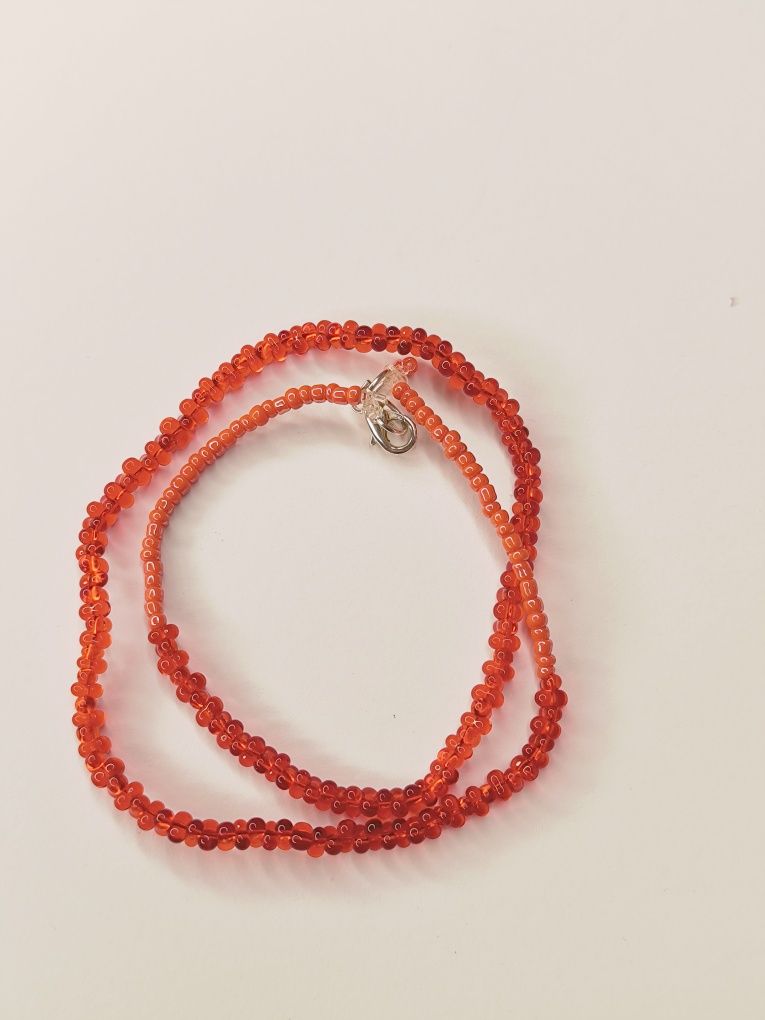 Bransoletka/naszyjnik handmade czerwony