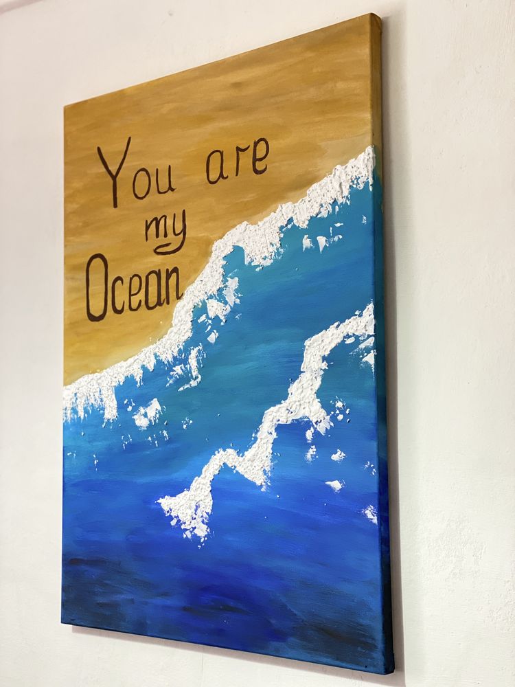 Картина акрилом fluid acrylic art “You are my ocean”