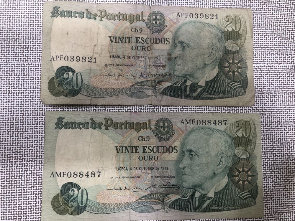 4 Notas de 20 escudos