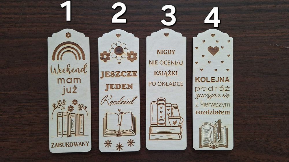 Drewniana zakładka do książki - różne wzory