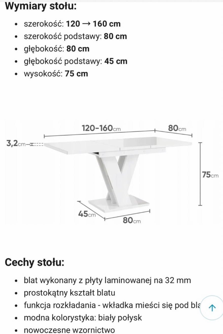 Stół rozkładany w idealnym stanie