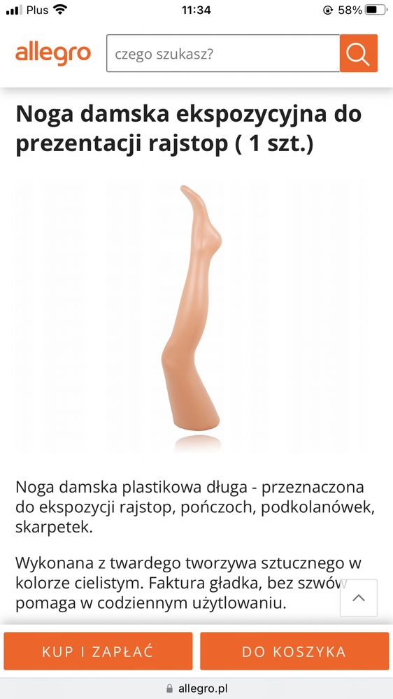 Manekin noga damska ekspozytor do rajstop,skarpet
