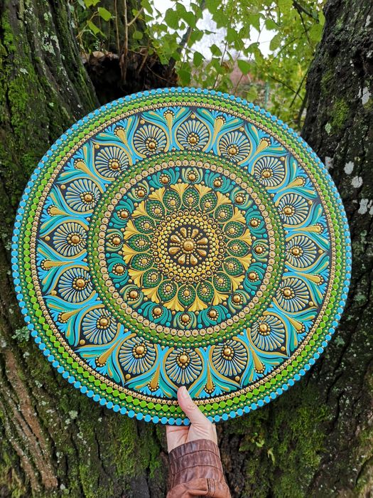 Portes Incluídos Mandala Pintada à Mão 50 cms