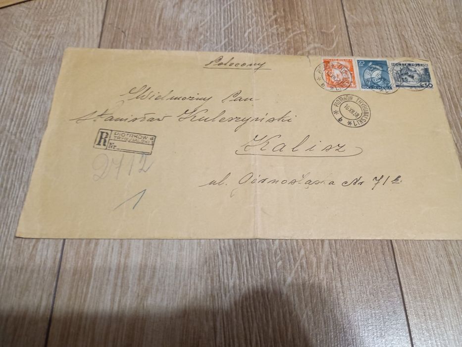 Sprzedam koperty że znaczkami z 1938 r.