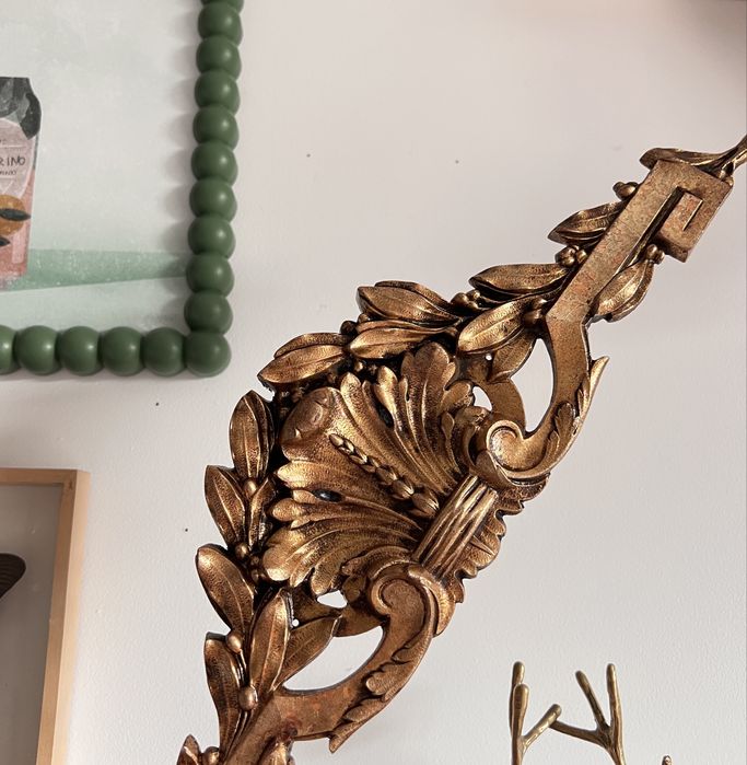 Ozdoba meblowa fronton okucie brązu brąz XIXw antyk Francja muszla