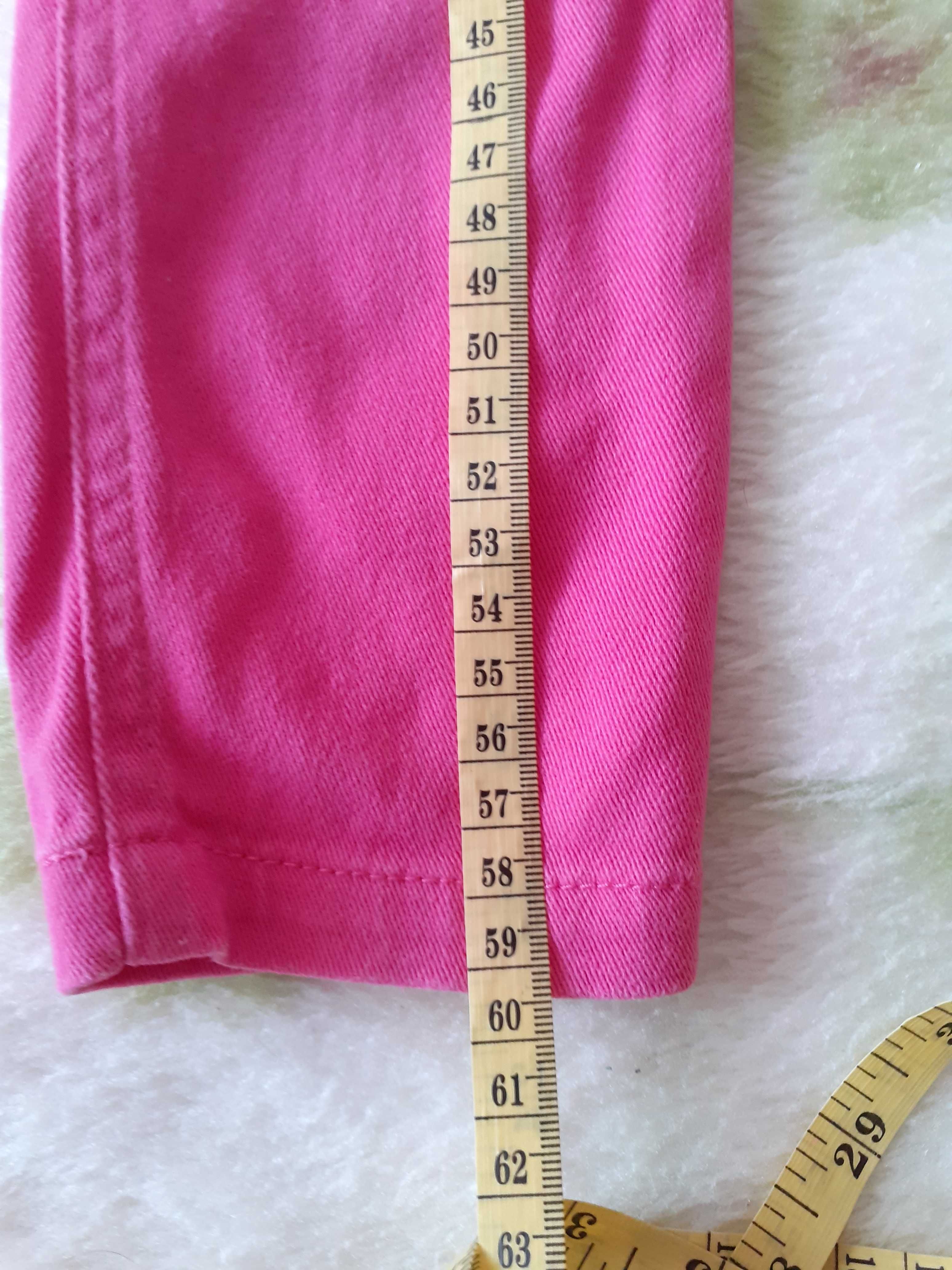 Jeansowe różowe spodnie rozm. 104