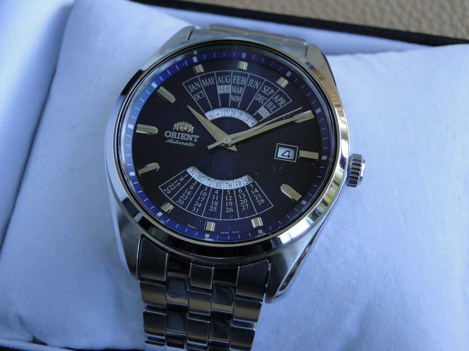 Orient Multikalendarz - granatowy - jak nowy