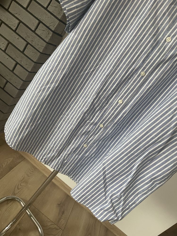 Koszula bawełniana niebieska w białe paski Matalan r.3XL