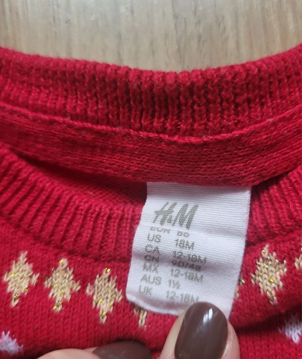 Sweter świąteczny rozmiar 86 H&M