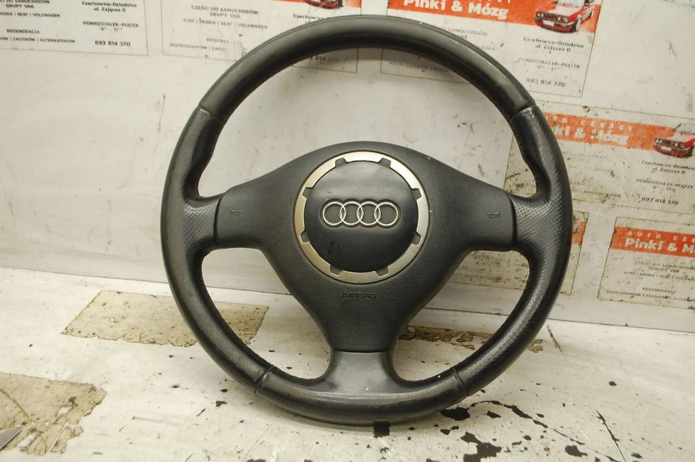 KIEROWNICA SKÓRZANA + PODUSZKA AIR BAG 8L0419091B 8L0880201A AUDI A3 8L