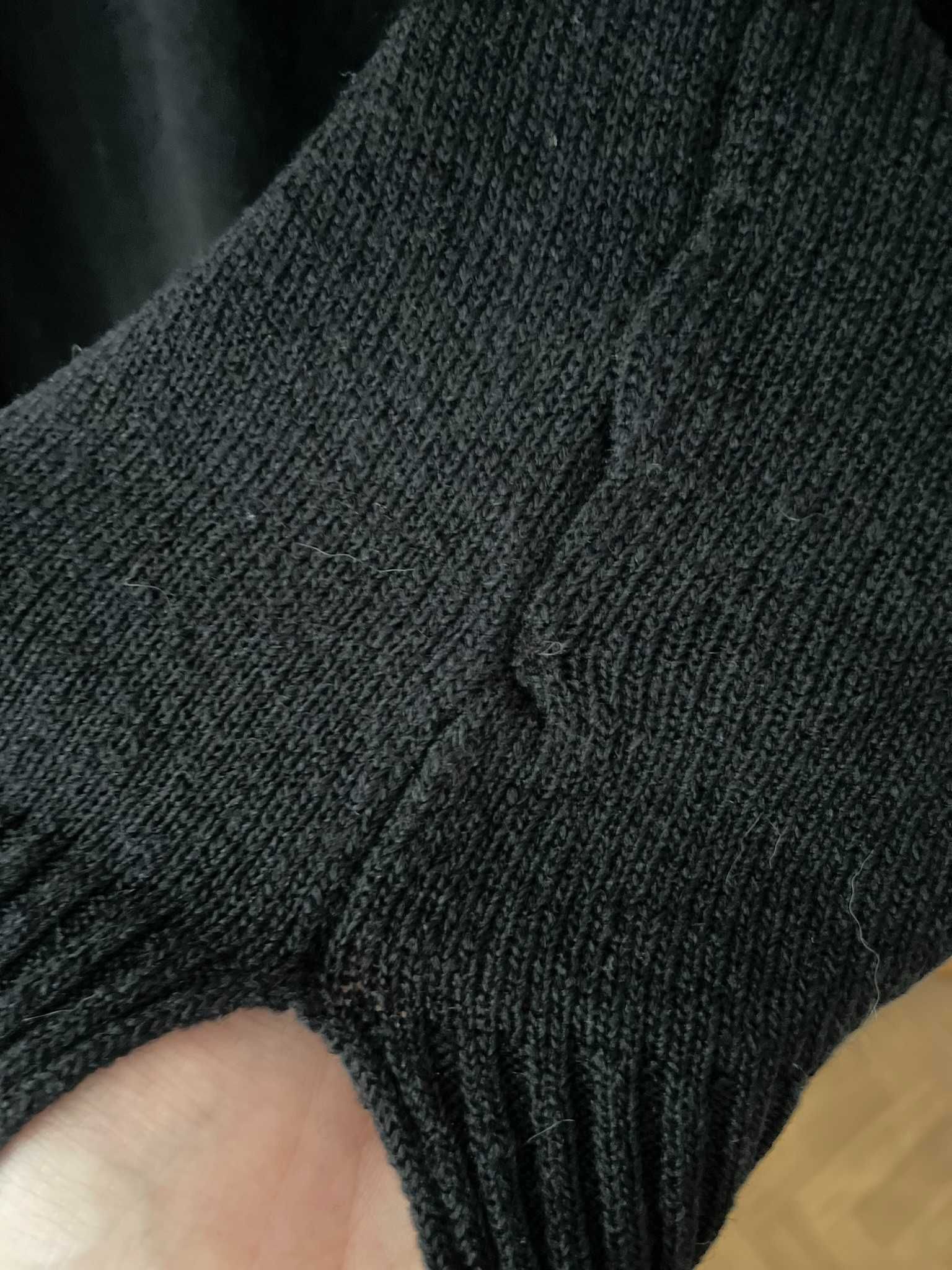 H&M sweter czarny z golfem golf długi obszerny oversize wełna L 40