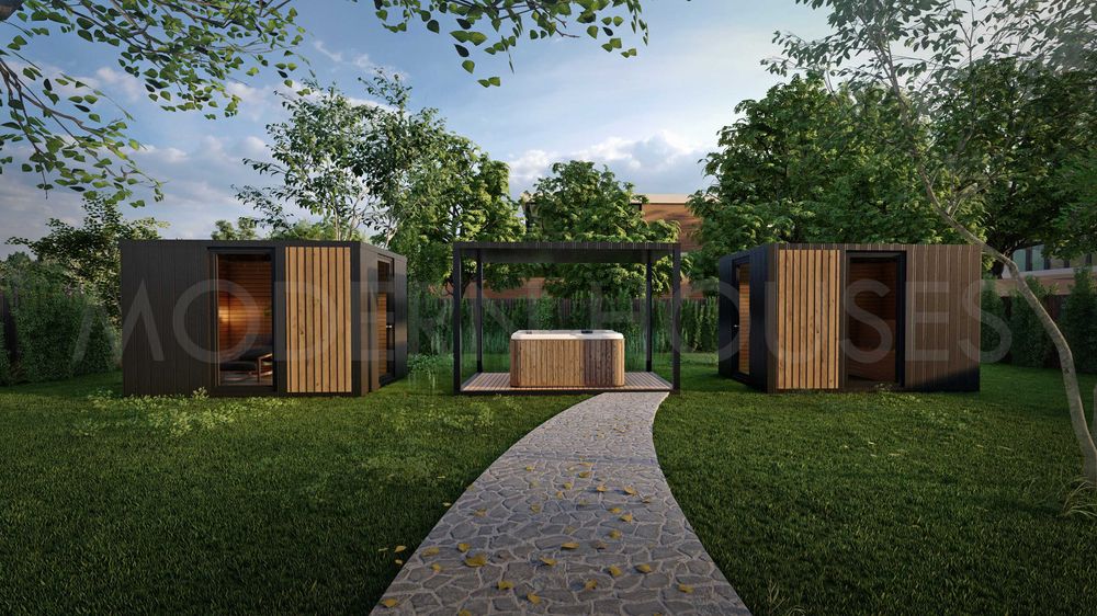 Sauna+Relaks+Taras - System Modułowy - Domek i Sauna