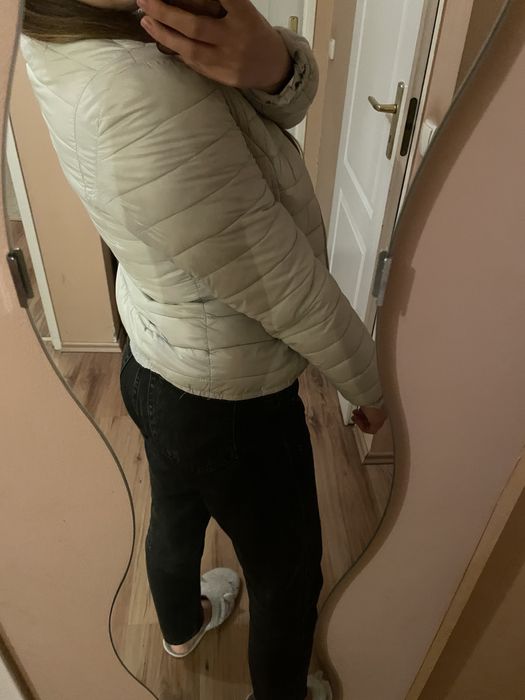 Amisu miętowa błękitna pikowana jesienna przejściowa kurtka