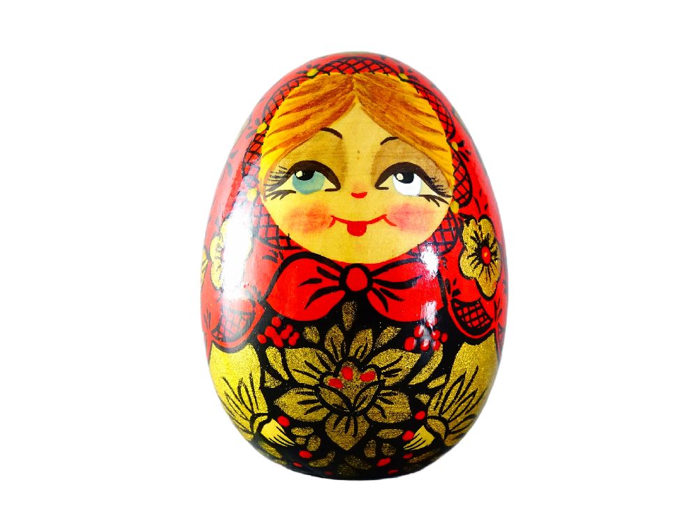 chochłoma rosyjske malowane jajko figurka