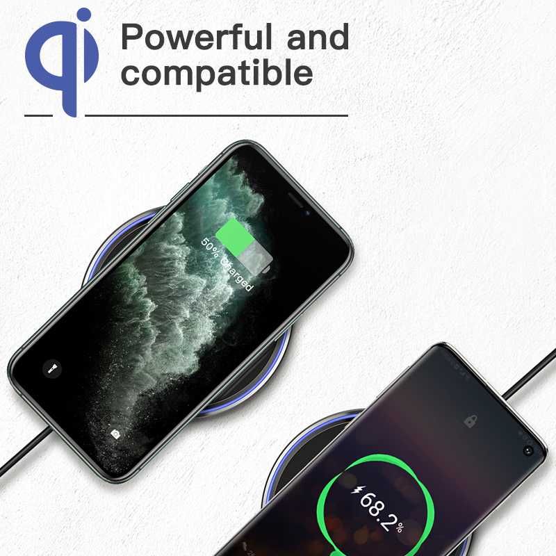 Бездротова зарядка QI Fast Charger 15W Huawei Samsung iPhone Apple