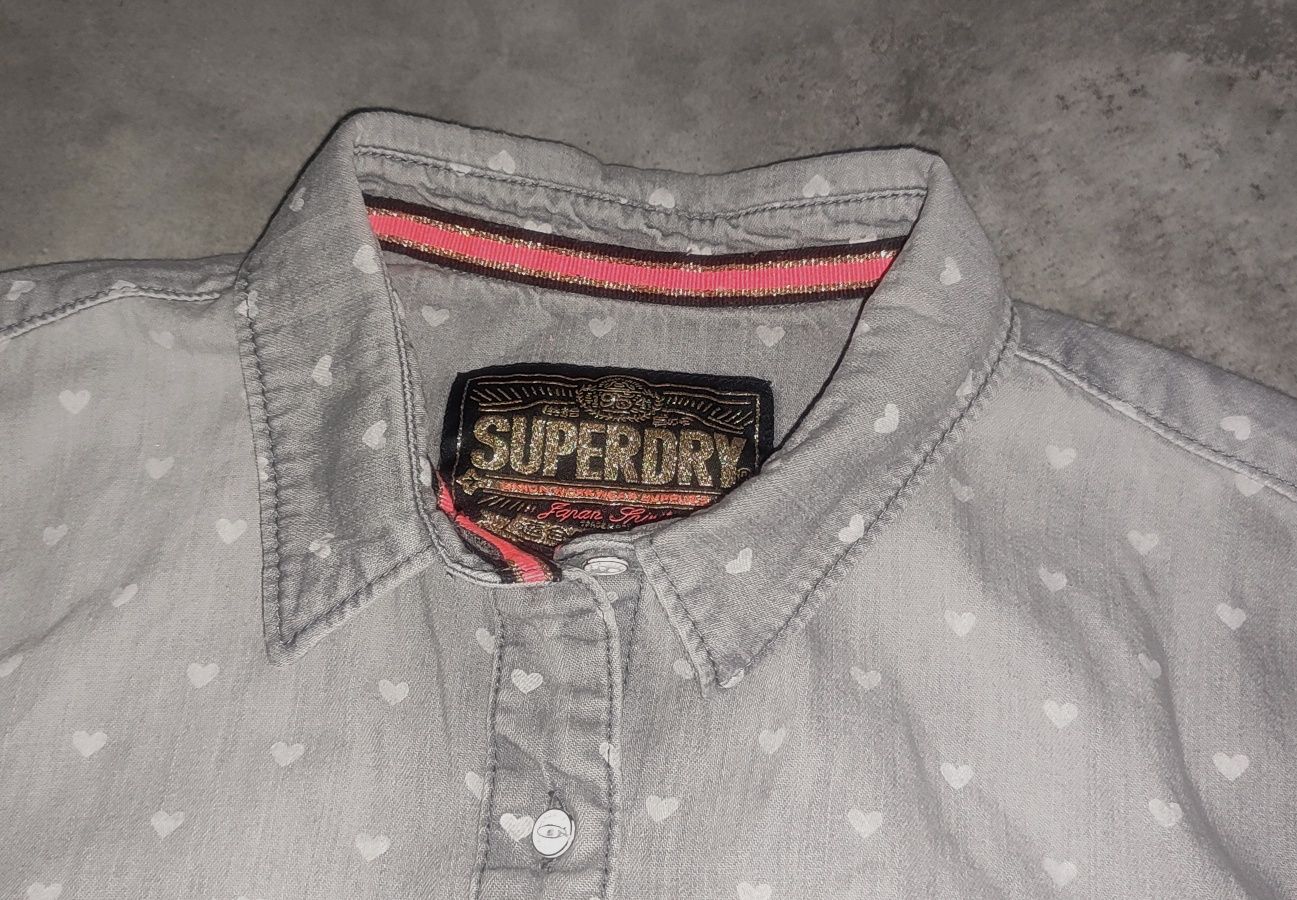 Koszula Superdry r. M szara serduszka