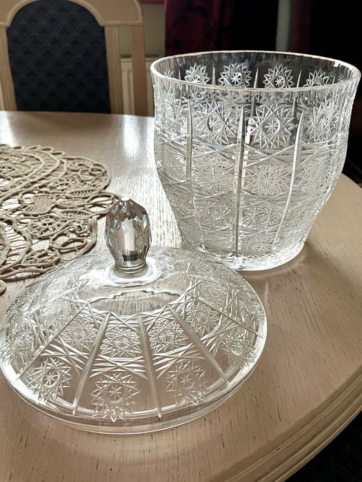 Kryształ PRL huta szkła Julia duża Waza na poncz bomboniera vintage