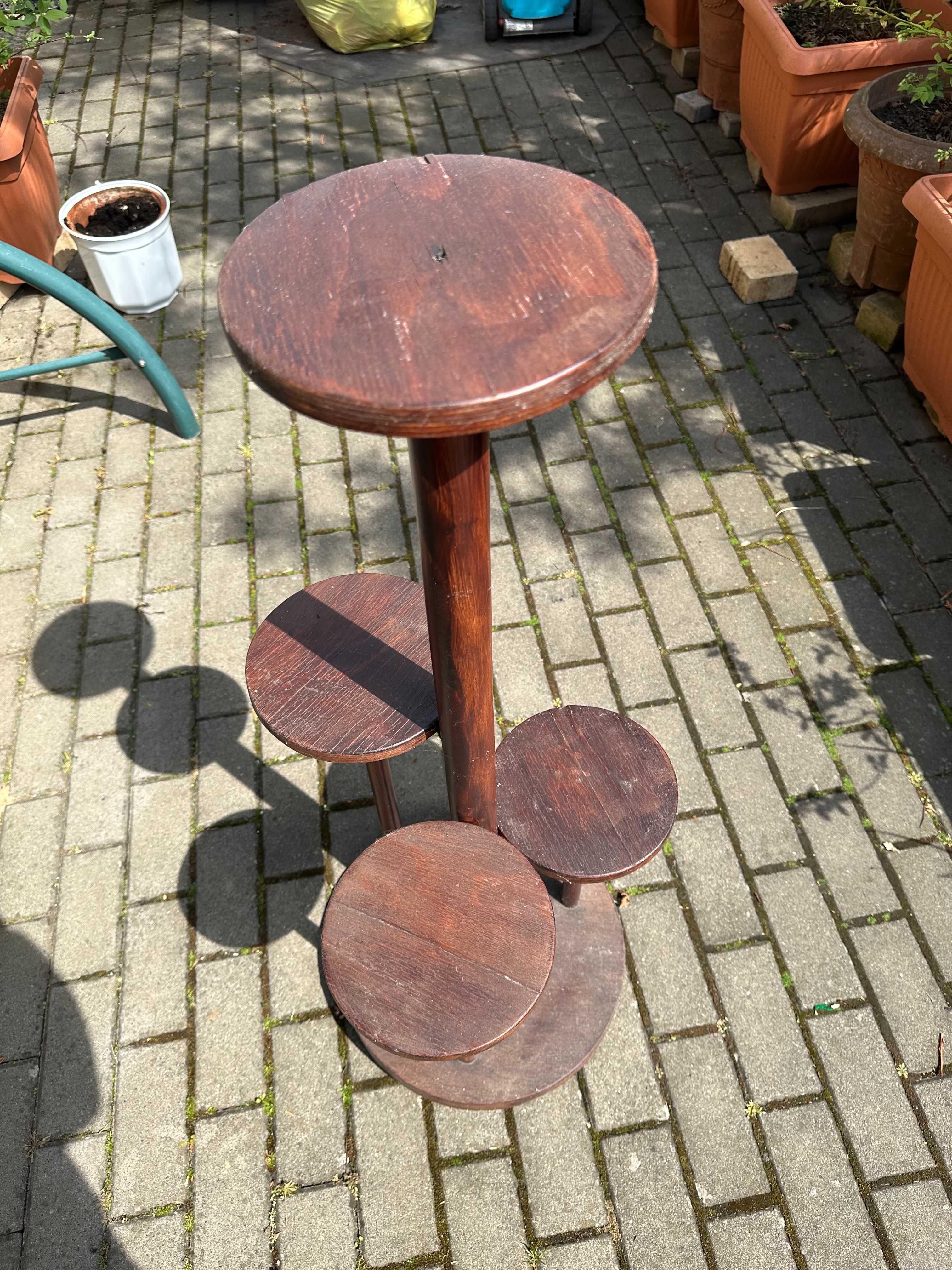 Kwietnik drewniany stojący lata 50te XX wieku