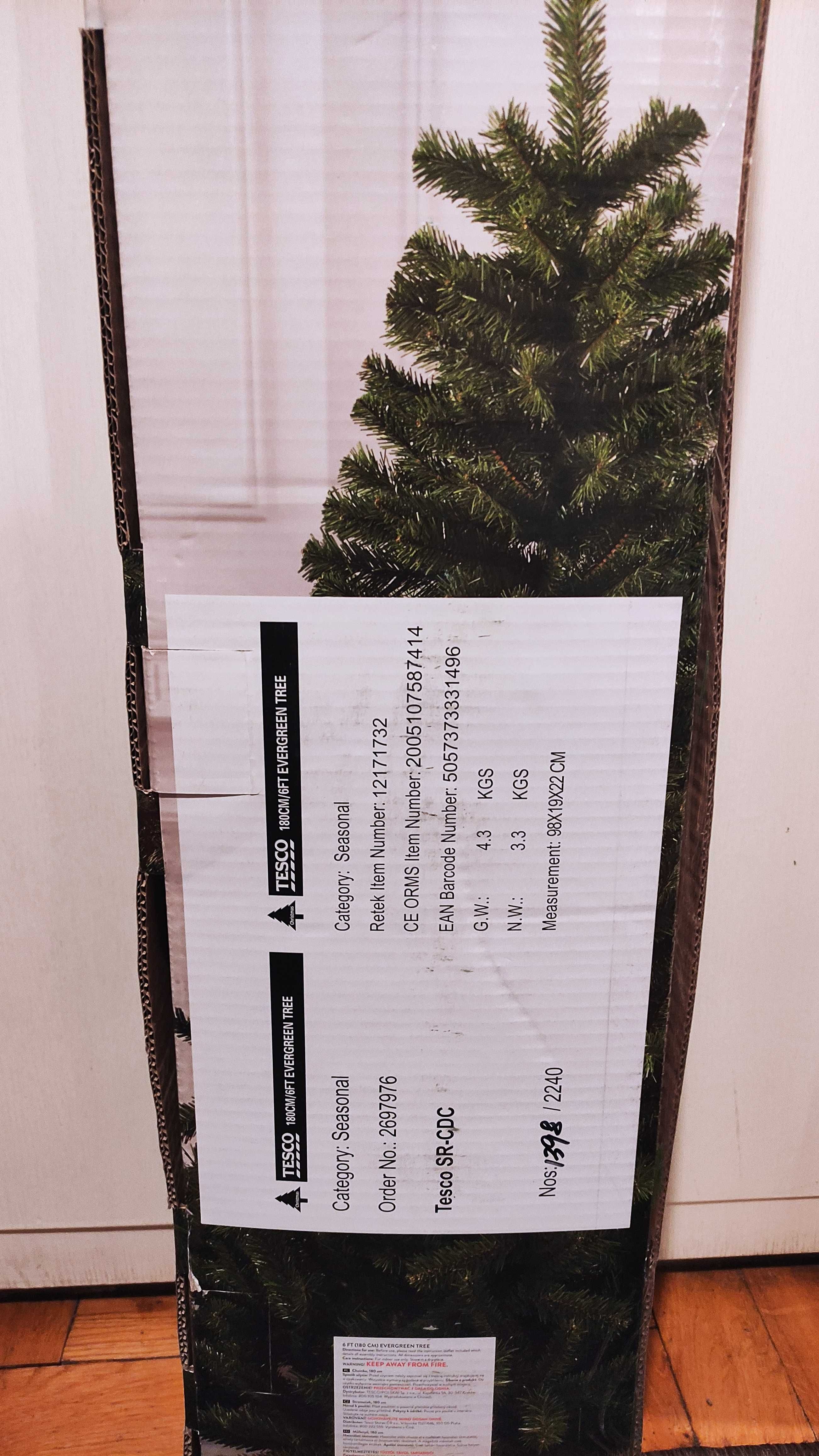 Nowa, sztuczna choinka, Evergreen Tree, 180 cm, Tesco