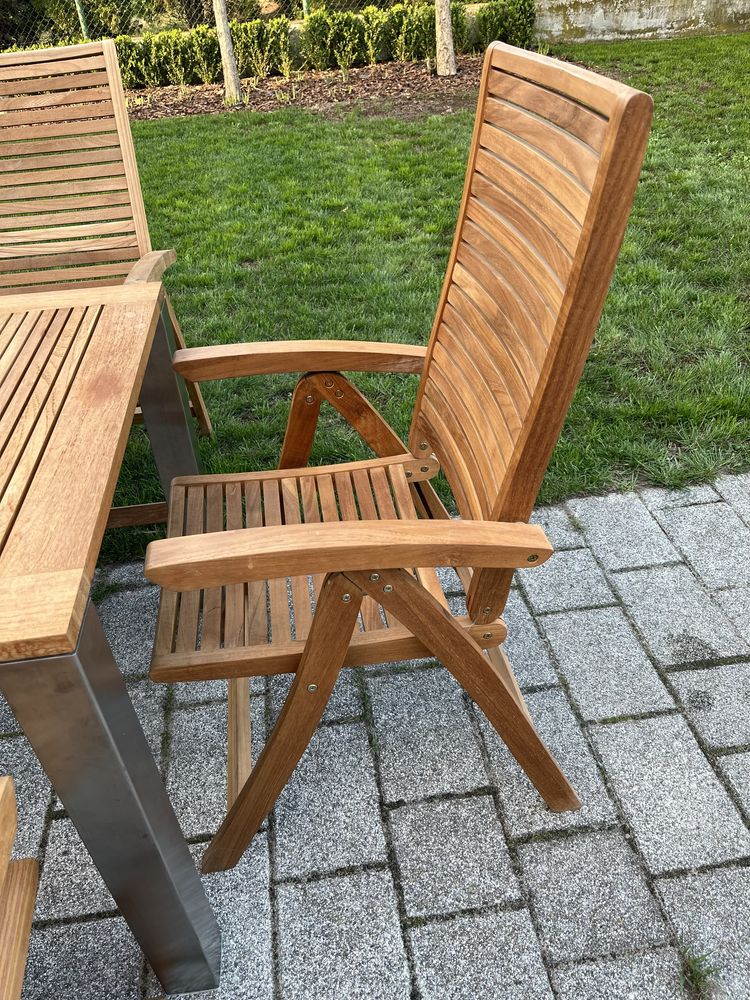 Meble ogrodowe stół i krzesła drewniane iGarden