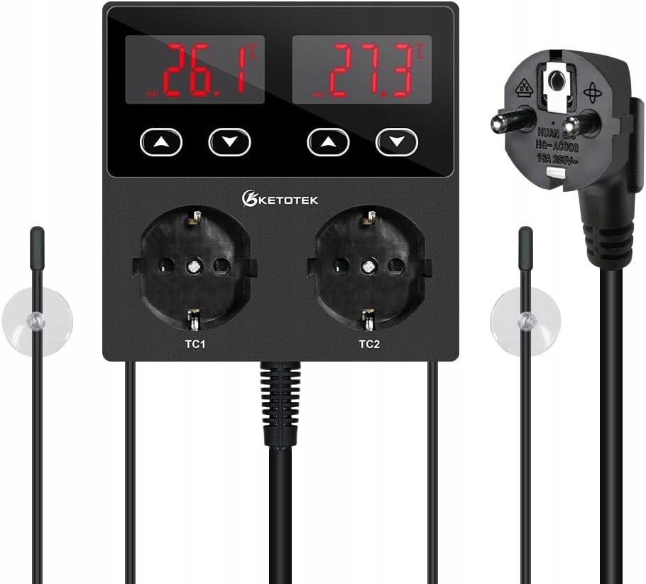 KT99pro Podwójny cyfrowy regulator temperatury Wyjście 10A do hodowl
