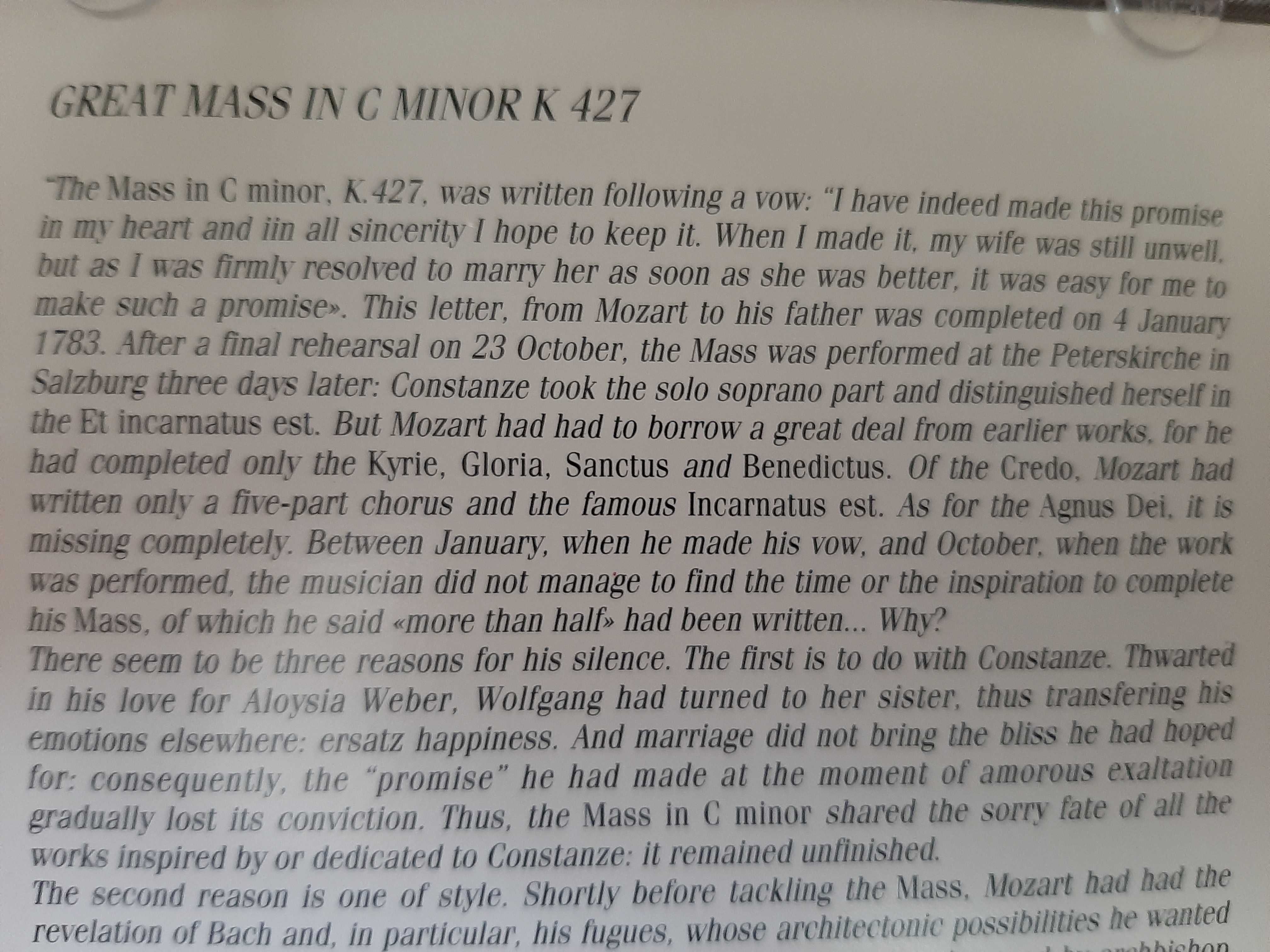 Mozart - Great Mass in C Minor  K.427 - Barbara Schlick - Paul Kuentz