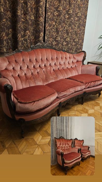 Kanapa, fotel, komplet wypoczynkowy ludwikowski, ludwik.