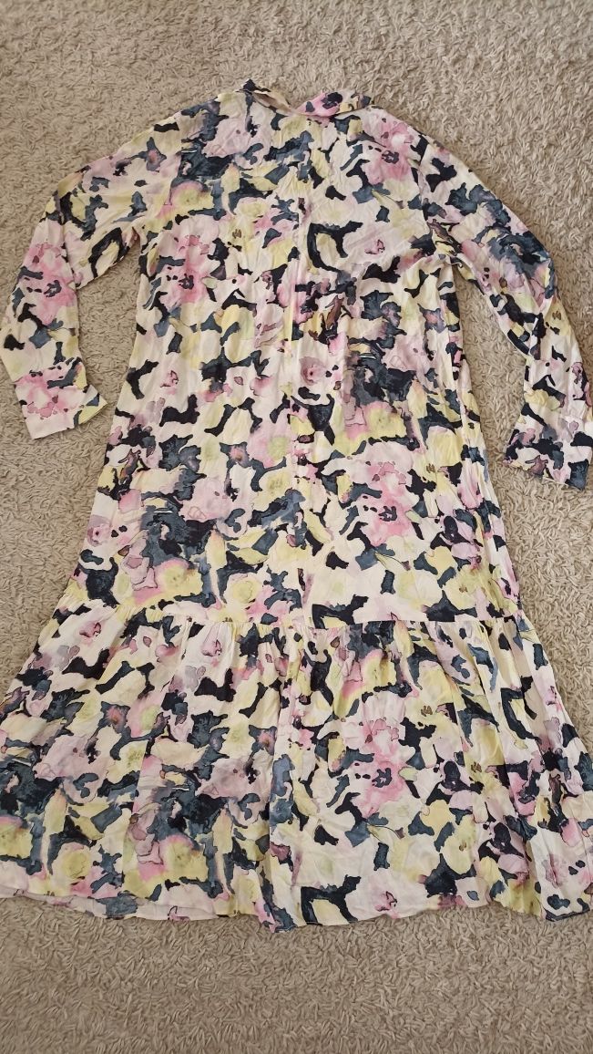 Maxi sukienka z długim rękawem h&m rozmiar L