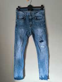 Spodnie jeansy jeans Zara M cieniowane unisex