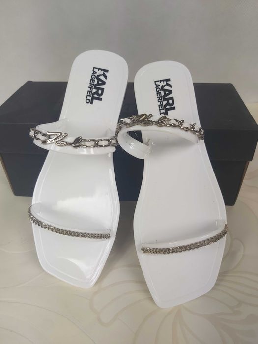 Nowe klapki KARL LAGERFELD białe 37