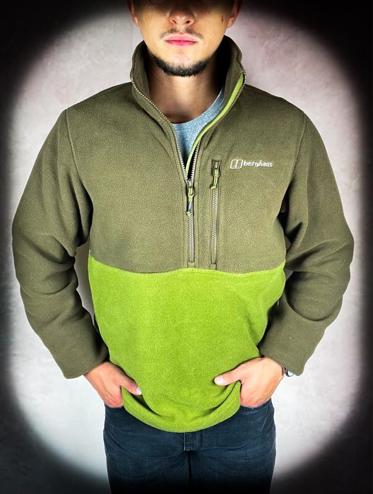 Super Cena! Nowa Męska Oliwkowa Polarowa Bluza z Polaru Berghaus Ro: M