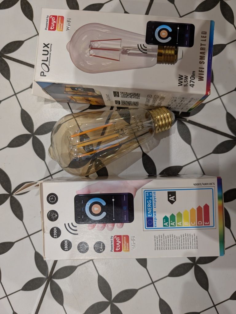 3x TUYA SMART Wi-Fi Żarówka LED filament E27 5,5W Polux