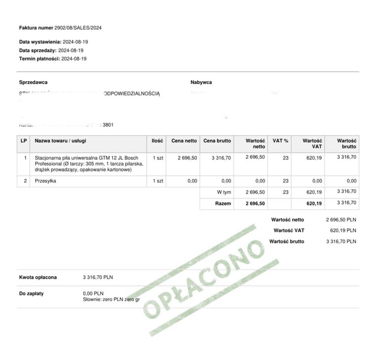 Piła stołowa Ukośnica Bosch Professional GTM 12 JL NOWA! Gwarancja!