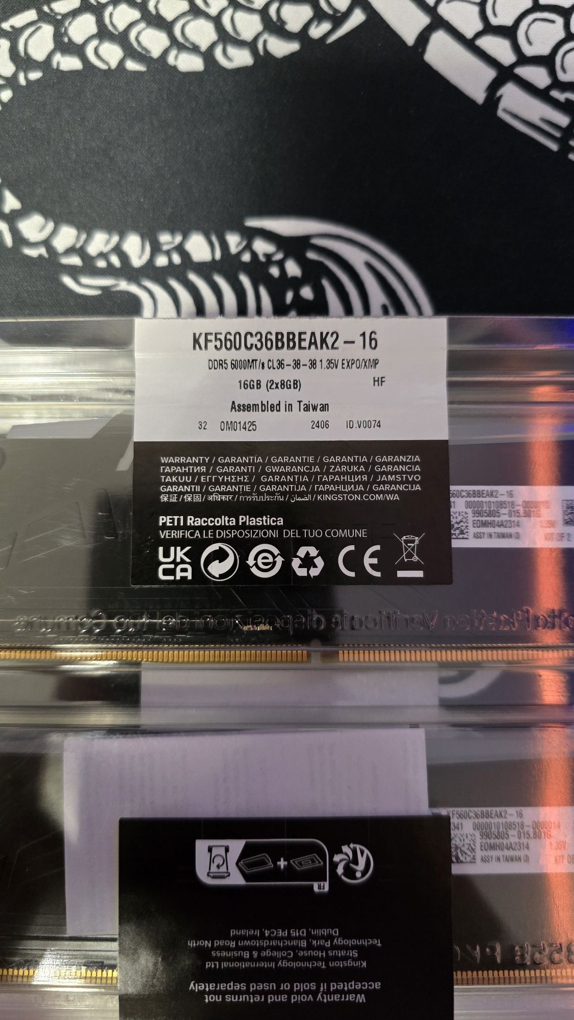 Оперативна пам'ять DDR5 32GB (4x8GB) 6000 MHz Kingston FURY