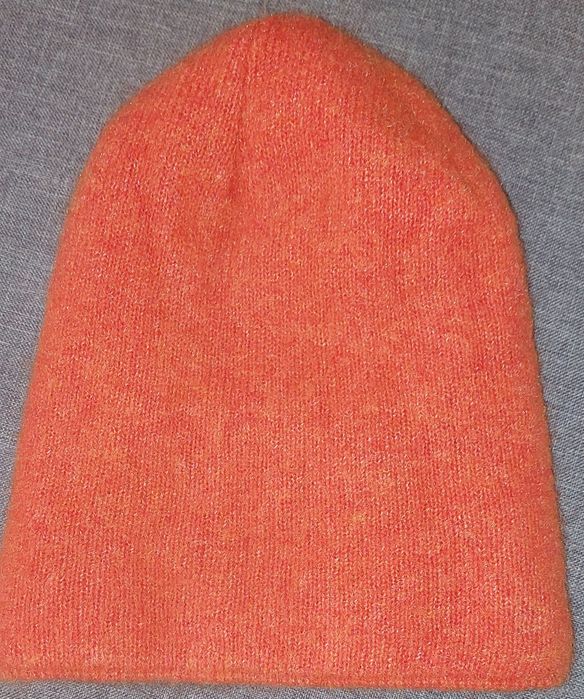 Czapka damska dwustronna rudo-szara