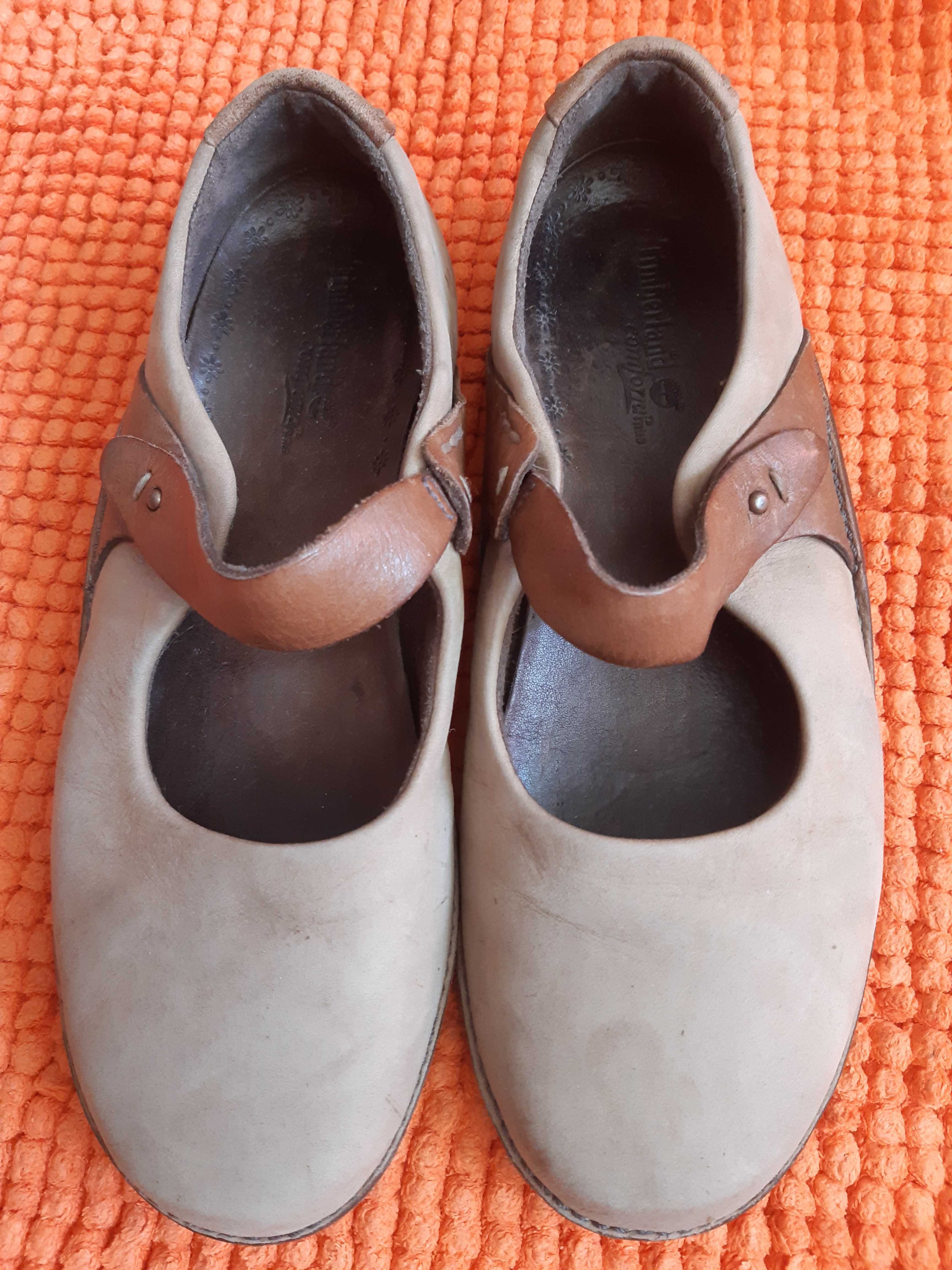 Skórzane beżowe buty/balerinki/sneakresy Timberland Comfort 38,5
