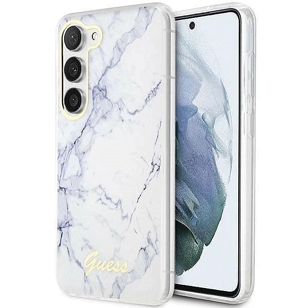 Etui Guess Marble Collection na Samsung Galaxy S23 - białe