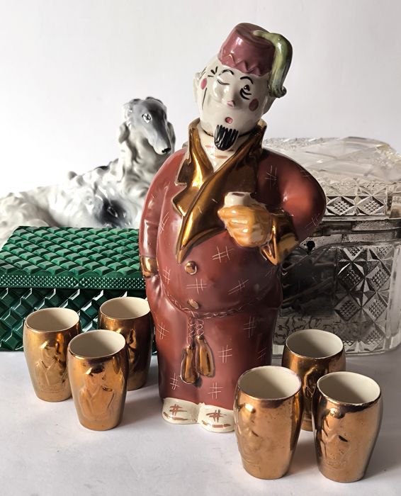 Piękna stara ceramika Zagórski i syn karafka