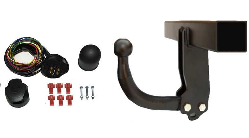 HAK HOLOWNICZY + Wiązka 7Pin do Jeep Wrangler (JK) od 04/2007 do 2018