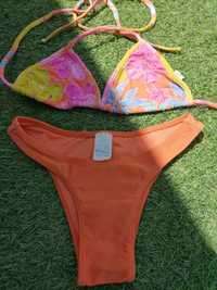 Bikini laranja com missangas