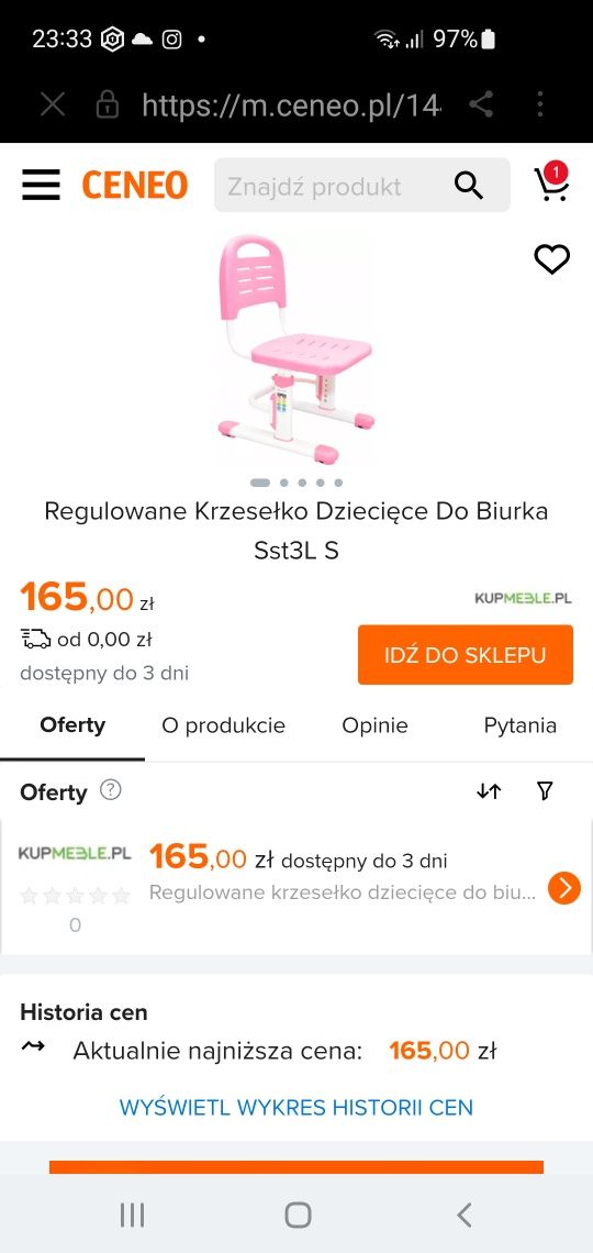 Krzesełko dziecięce do biurka