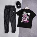 Мужской летний костюм Stussy штаны футболка спортивный комплект стусси
