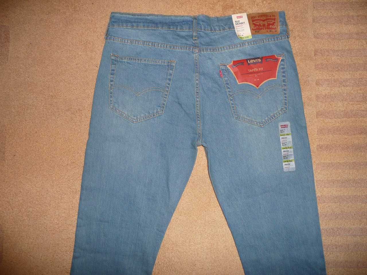NOWE spodnie dżinsy LEVIS 512 W38/L32=50,5/113cm PREMIUM