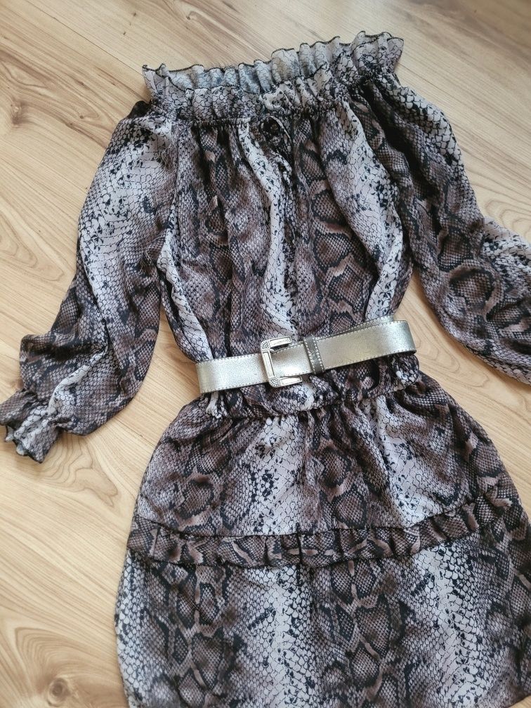 Śliczna nowa sukienka hiszpanka zwierzęcy print Milady S M