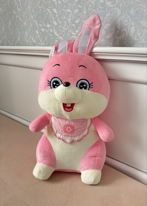 М'яка іграшка Colorful Home Зайчик вухань, з пледом всередині, рожевий